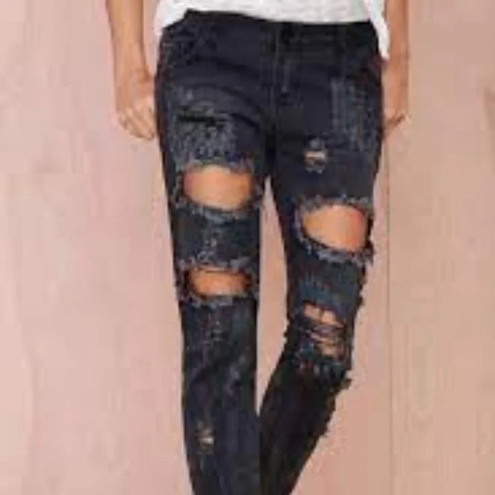 One Teaspoon Trashed Free Birds in Vintage Black with Ankle Zips - Size 2 (US)